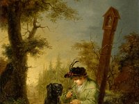 GG 773  GG 773, Januarius Zick (1730-1797), Junger Jäger mit Hund, 1795, Eichenholz, 25,1 x 19,5 cm : Personen, Tiere